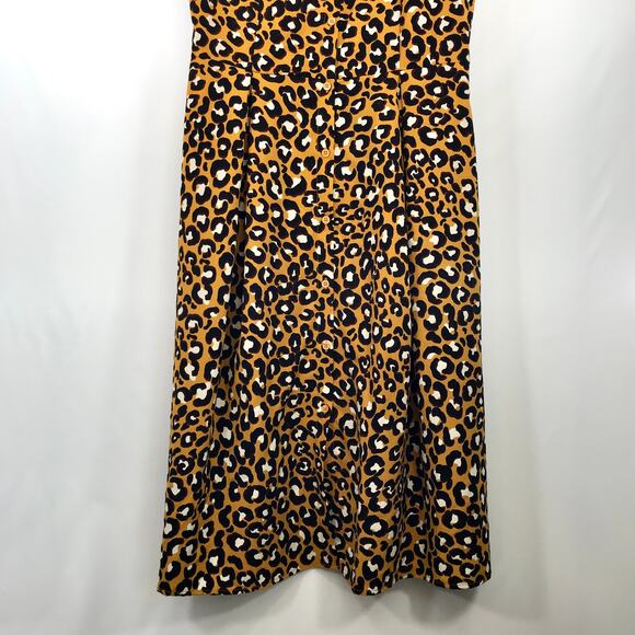 Who What Wear Dress Medium Leopard Ruffle Feminine‎ Resort Mediterranean Cruise - Picture 6 of 12